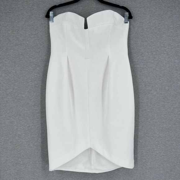 Keepsake the Label Sweetheart Neck Strapless Divide Bodycon Dress White Sz Large - Picture 2 of 11